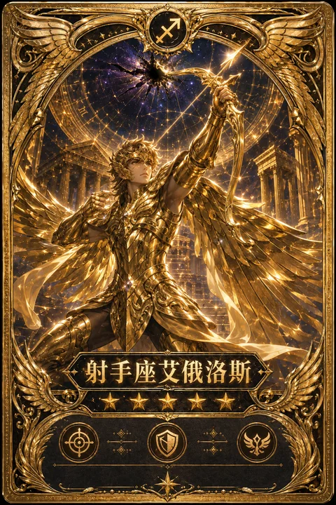 射手座艾俄洛斯黄金圣斗士典藏角色卡