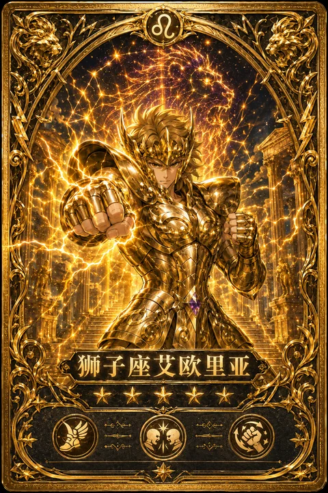 圣斗士狮子座艾欧里亚等离子光速拳卡牌
