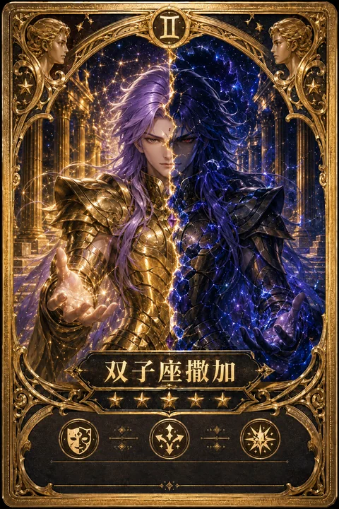 圣斗士星矢双子座撒加黄金典藏角色卡