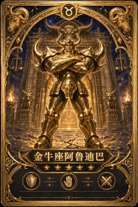圣斗士星矢金牛座阿鲁迪巴黄金收藏卡片