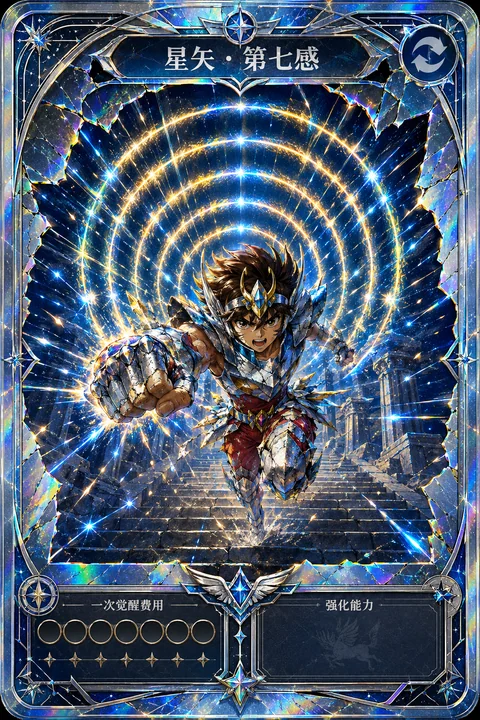 星矢第七感爆发天马流星拳觉醒卡