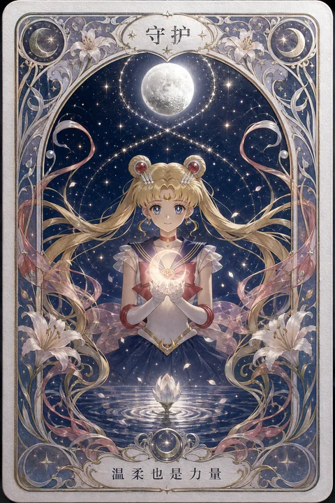 守护之月：美少女战士主题艺术神谕卡