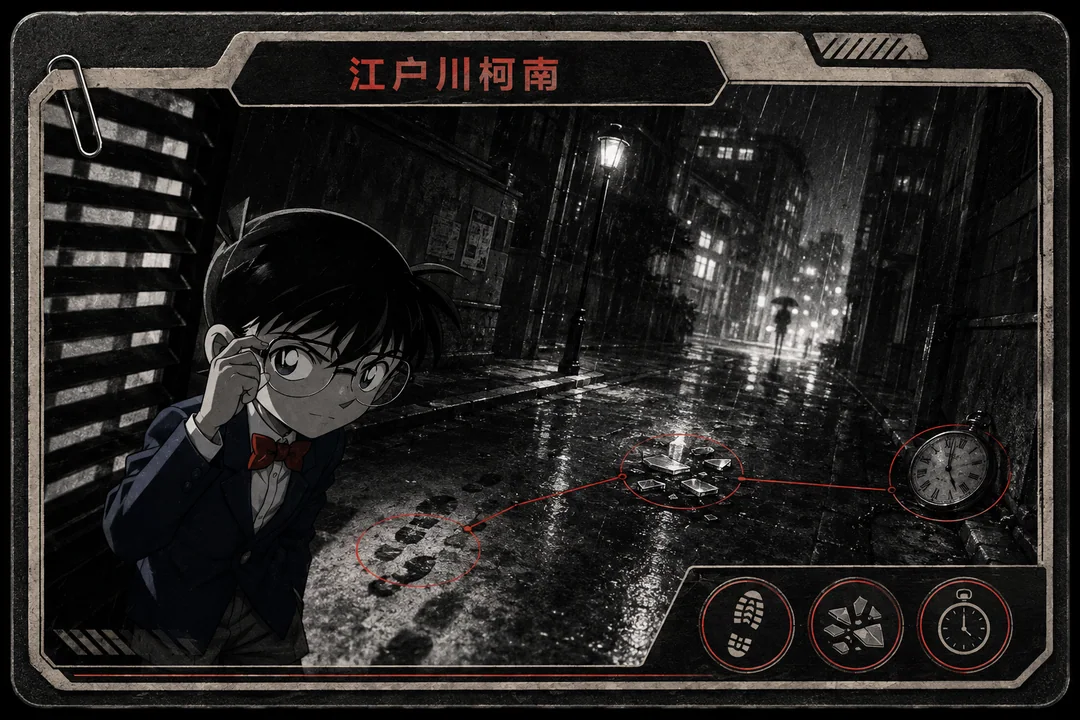 柯南雨夜线索追踪悬疑侦探卡