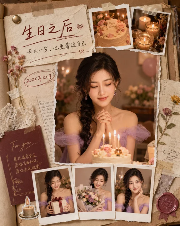 生日过后的温暖手账:定格成长的温柔瞬间