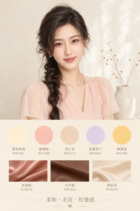 奶油系约会风个人色彩分析卡片