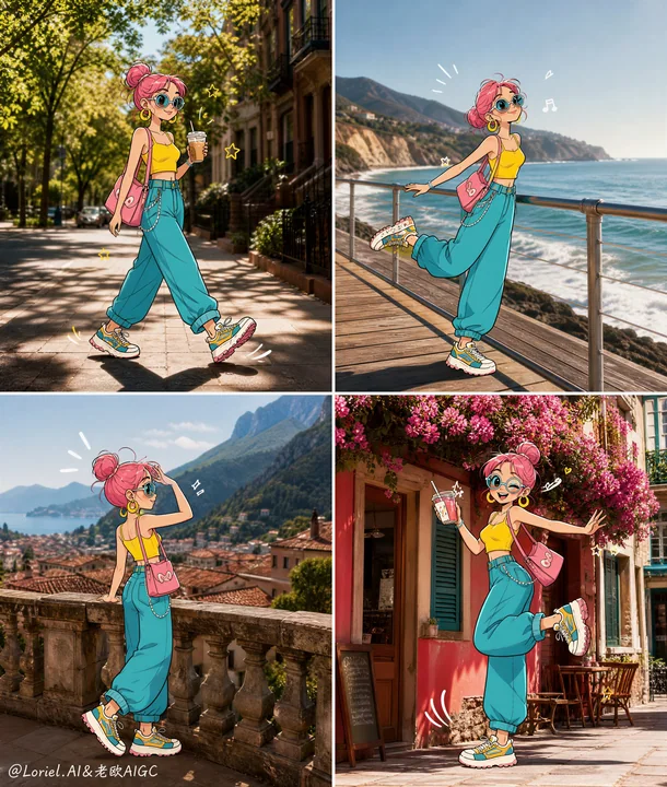 超高级混合旅游时尚插画海报