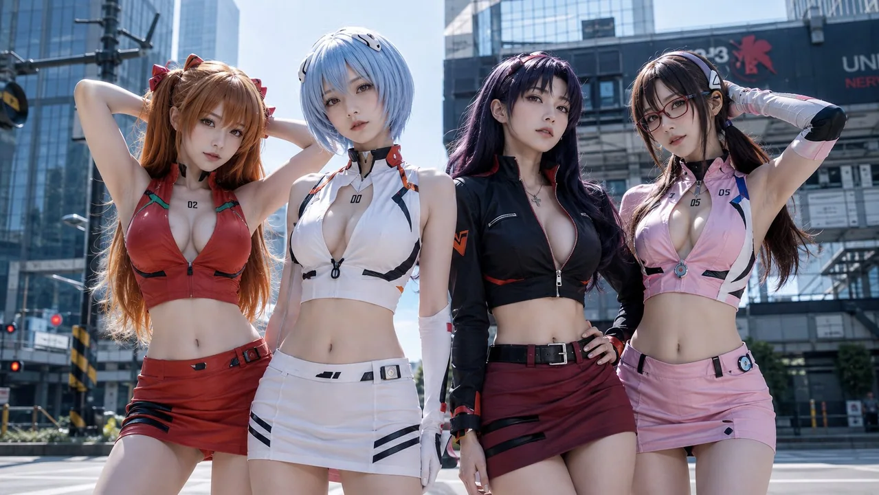 EVA成年女性都市时尚群像摄影真人COS