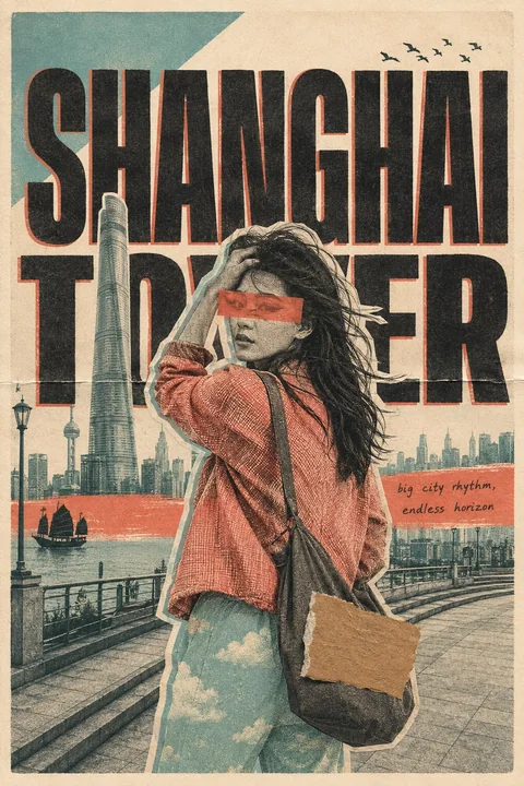 手工孔版印刷拼贴旅行海报