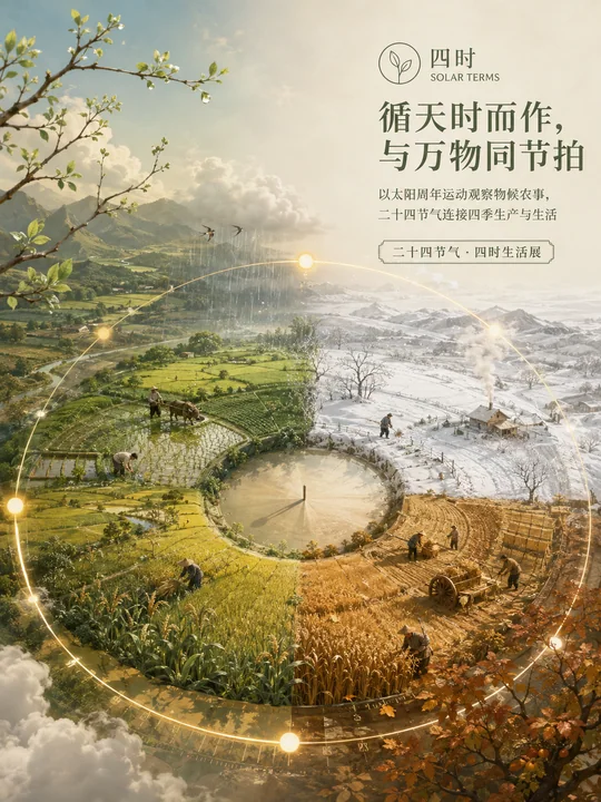 循天时而作:二十四节气四时生活展海报