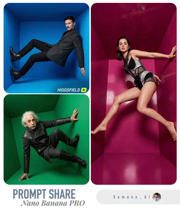 Déploiement mode dans une boîte géométrique colorée