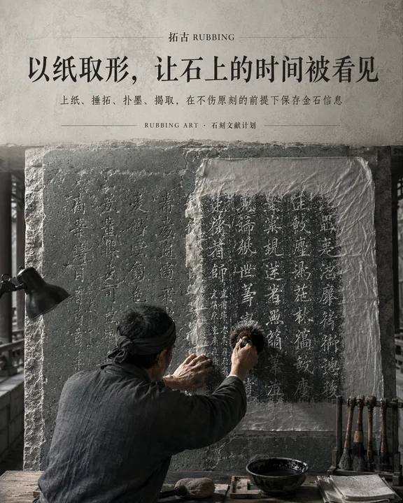 金石传拓非遗技艺品牌视觉海报