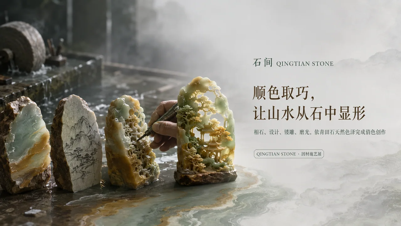 匠心石刻:顺色取巧让山水从青田石中显形