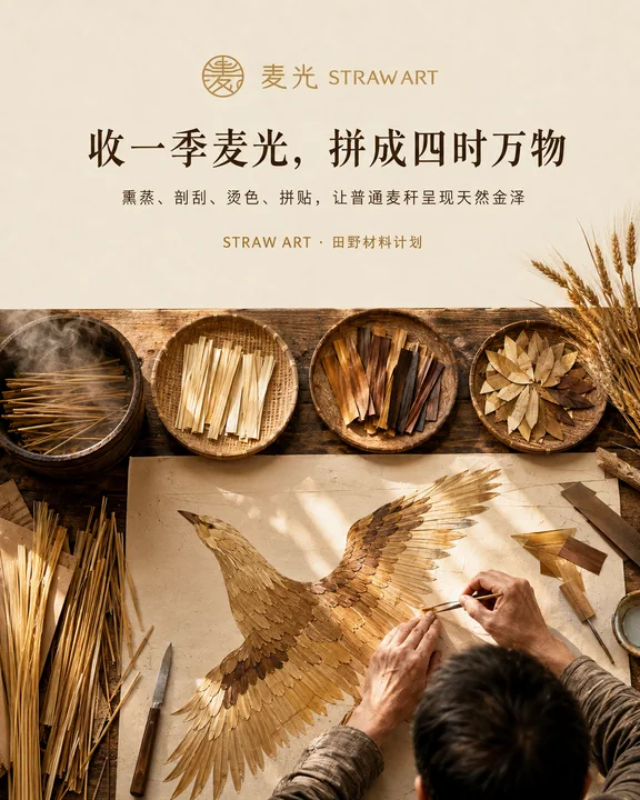 麦光非遗品牌视觉：指尖拼贴四季万物