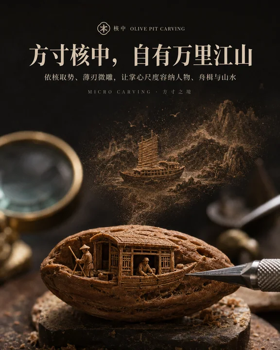 方寸核中万里江山:非遗橄榄核雕微缩艺术