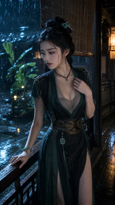 雨夜司徒府忧思中的绝代貂蝉