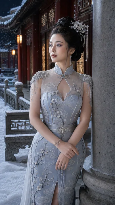 盛唐雪夜：冰冷绝美的杨玉环冬日宫廷影