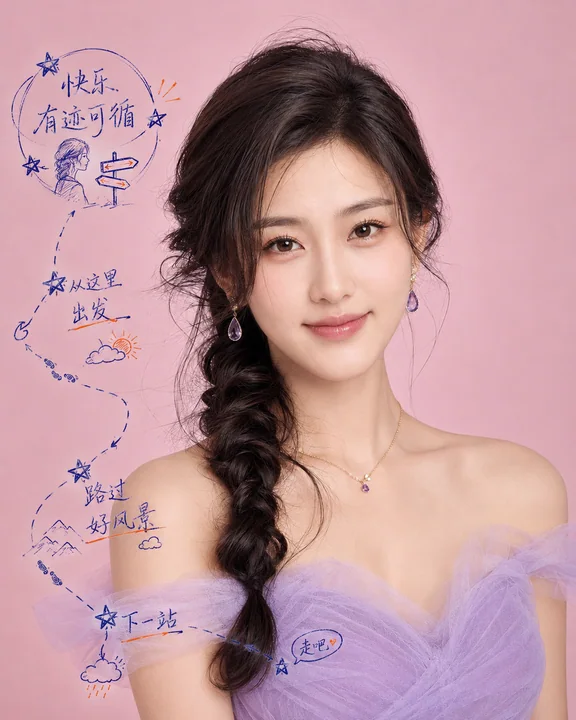 蓝色圆珠笔手绘城市散步星座地图