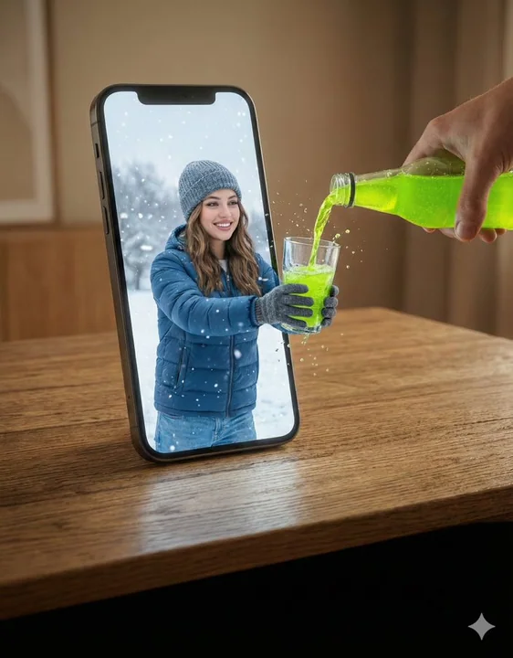 Boisson néon traverse la frontière entre le virtuel et le réel