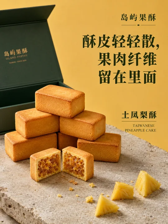 岛屿果酥:金黄酥皮与真实凤梨纤维的味觉盛宴