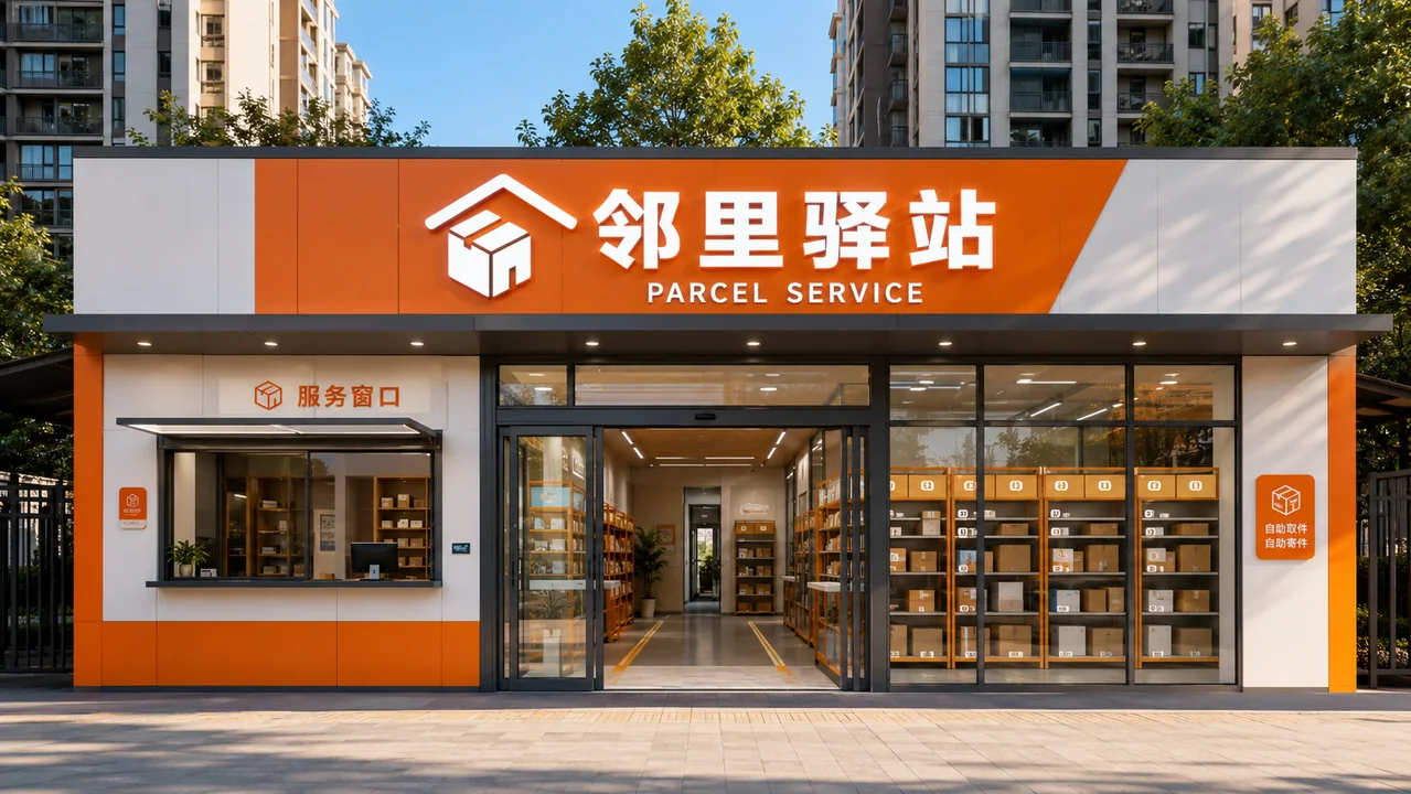 现代邻里驿站社区快递服务站设计