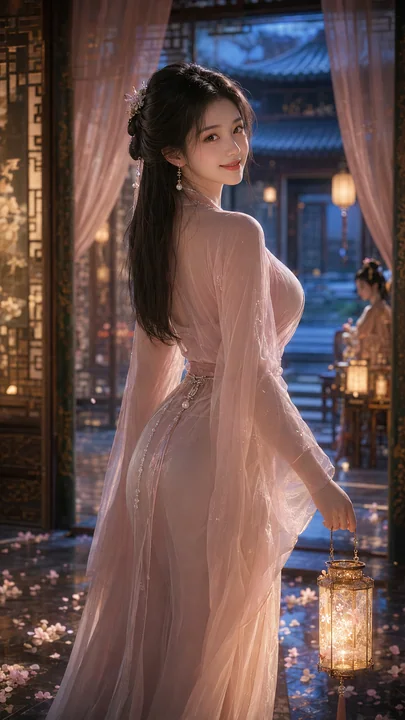 梦回大唐长乐宫梦灯侍女夜宴图