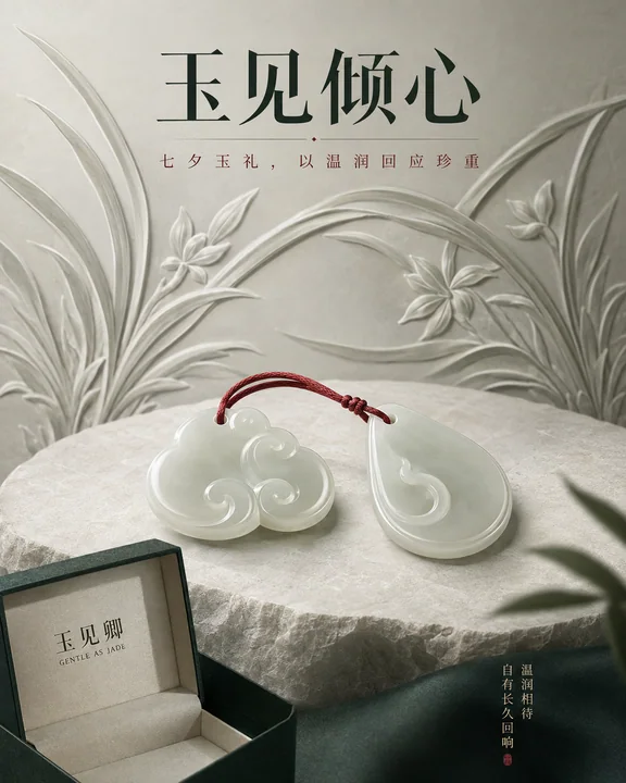 玉见卿七夕商业插画:温润如玉的东方礼赞