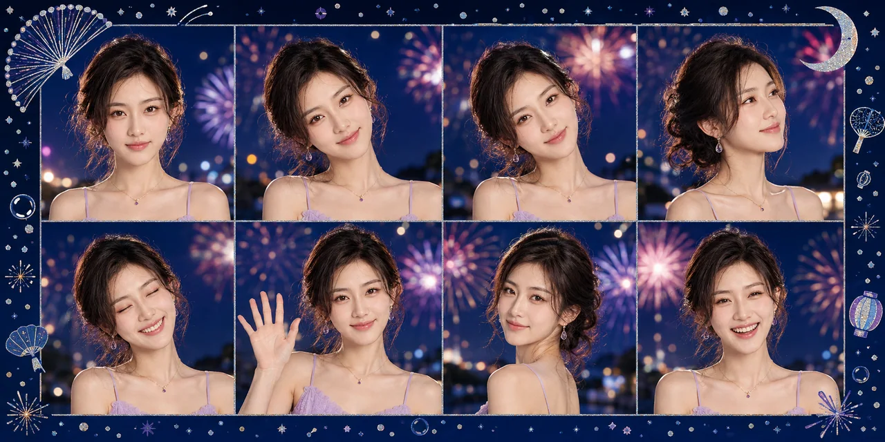 盛夏烟火下的八宫格大头贴浪漫记忆