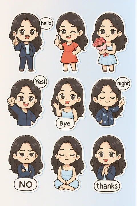 9 cases de stickers au style Q-chenilles