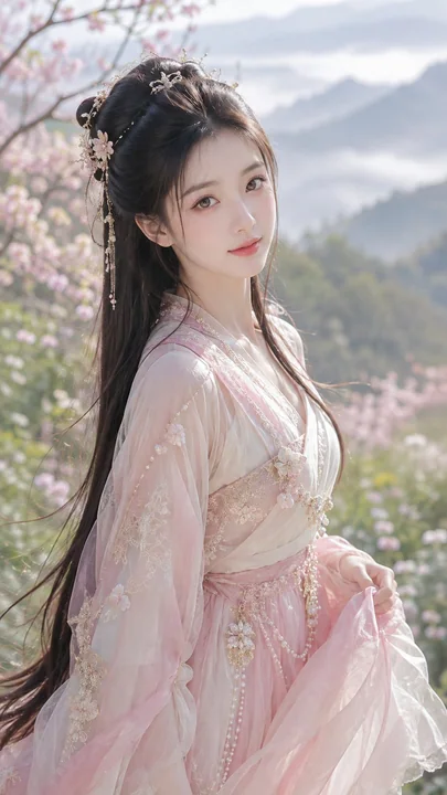 古风仙侠春日女主写实精修人像