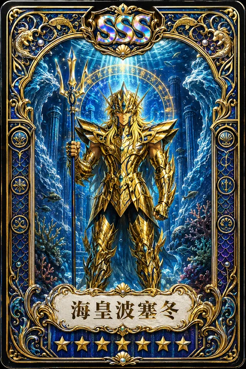 海皇波塞冬圣斗士SSS级典藏金卡