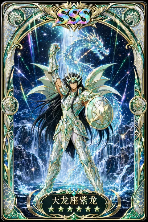 圣斗士天龙座紫龙神圣衣SSS级收藏卡