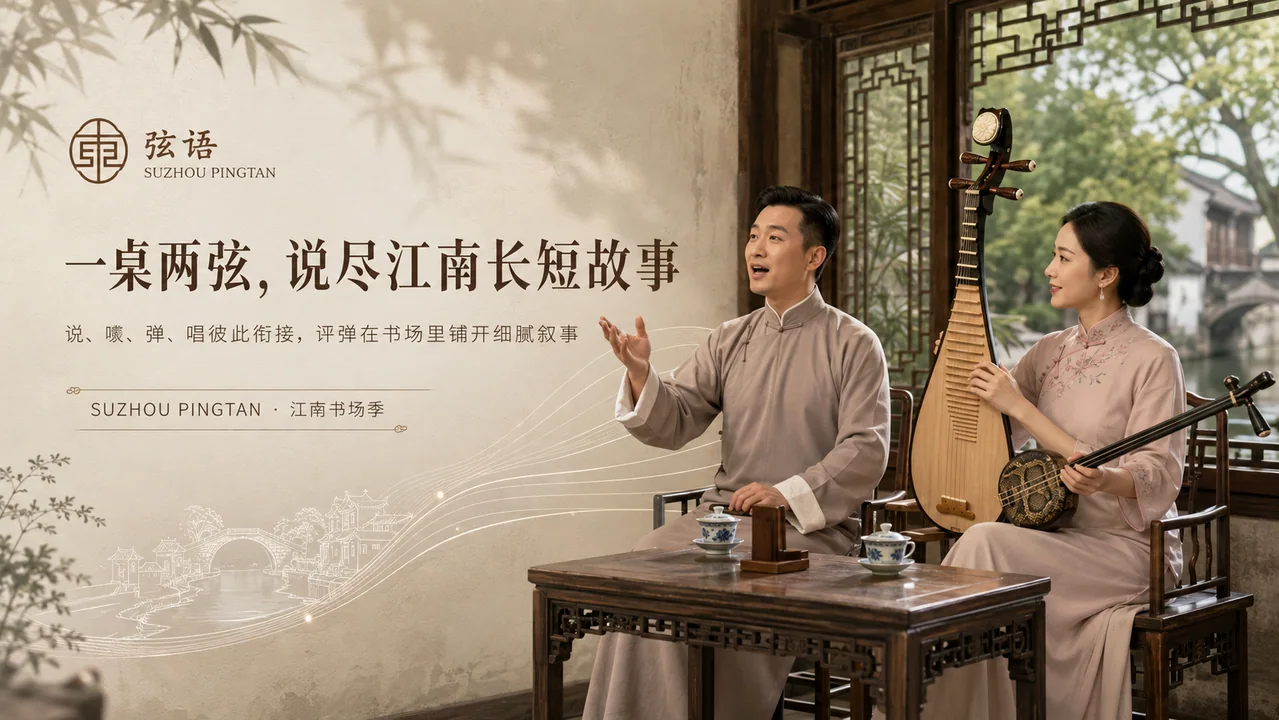 弦语江南:苏州评弹文化官网品牌主视觉