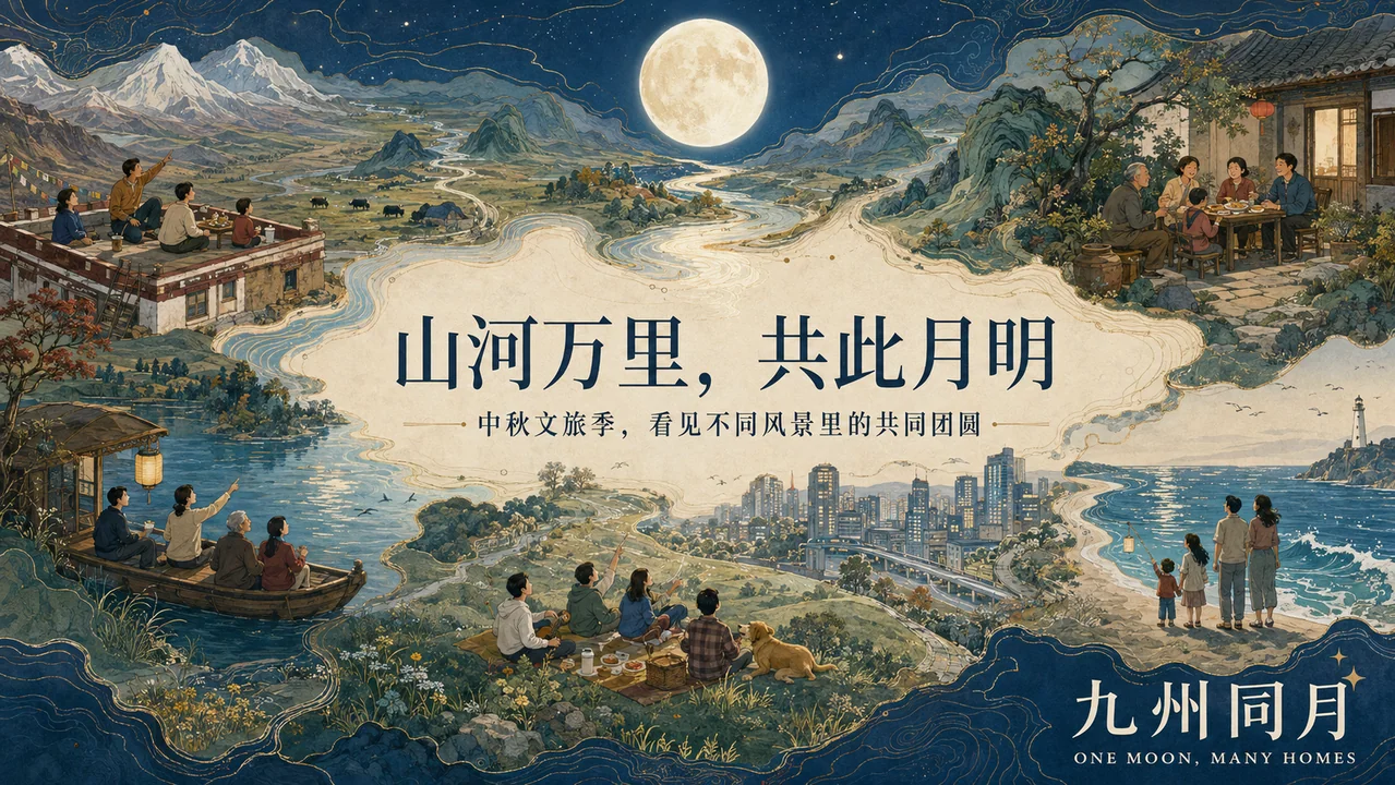 九州同月：山河万里共明月