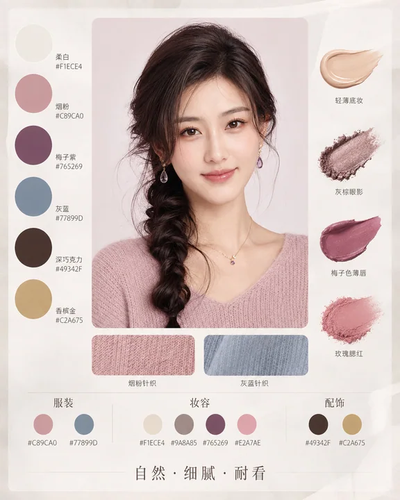 真实质感人像美学搭配色卡