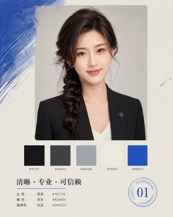 专业个人品牌视觉识别卡钴蓝系列