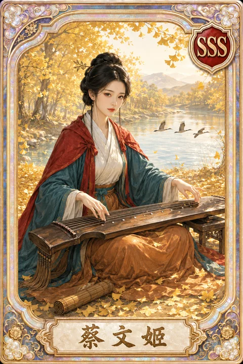 汉末才女蔡文姬SSS典藏级人物收藏卡