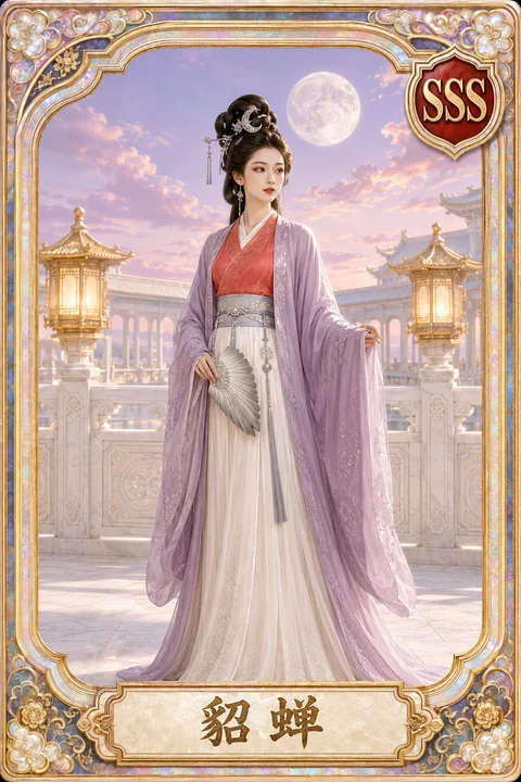 华夏红颜SSS级典藏卡:闭月佳人貂蝉