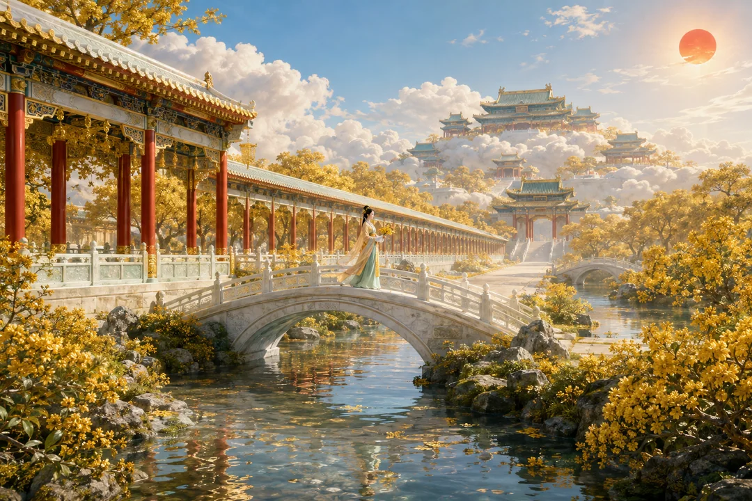 金秋天苑万顷桂云东方天宫盛景