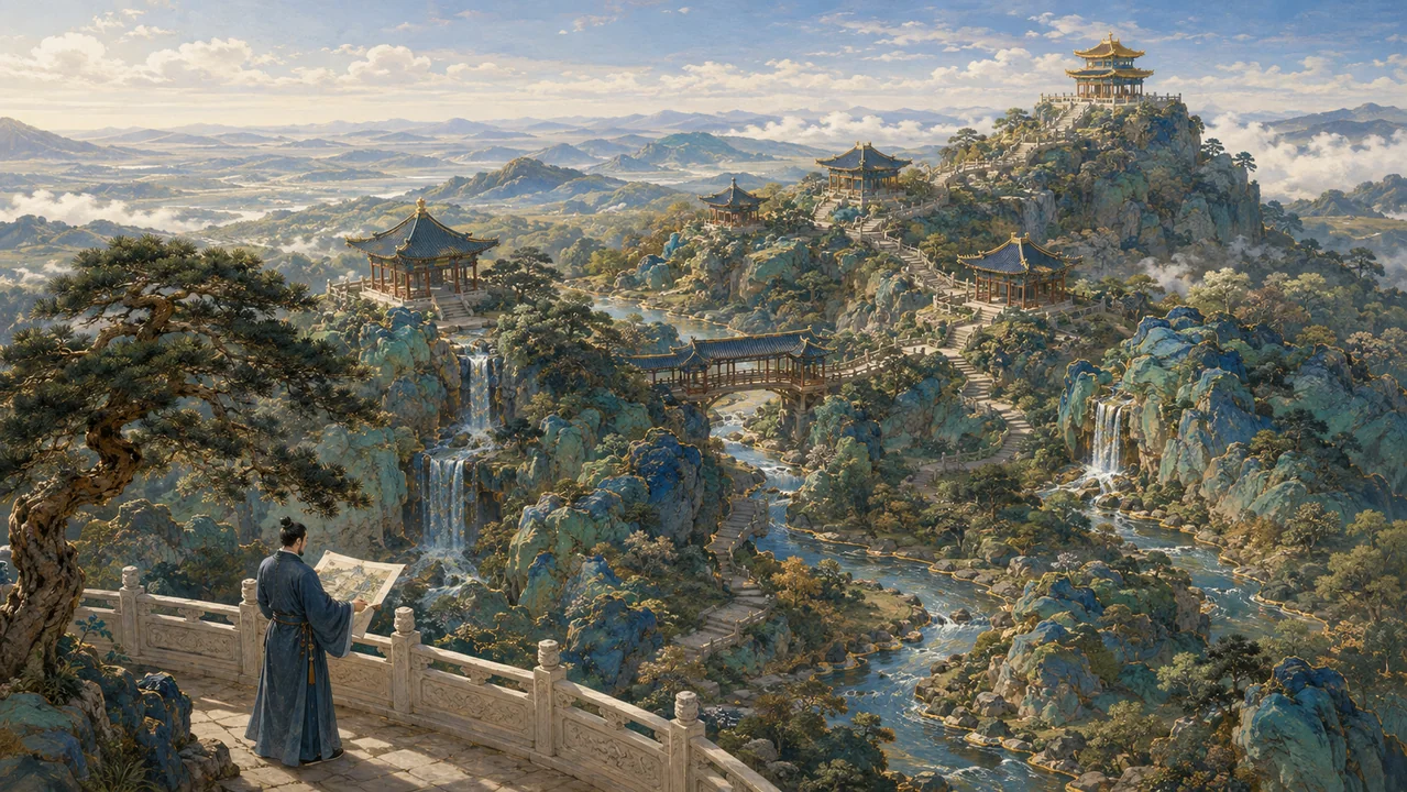 青绿山水：皇家叠石园林营造全景图