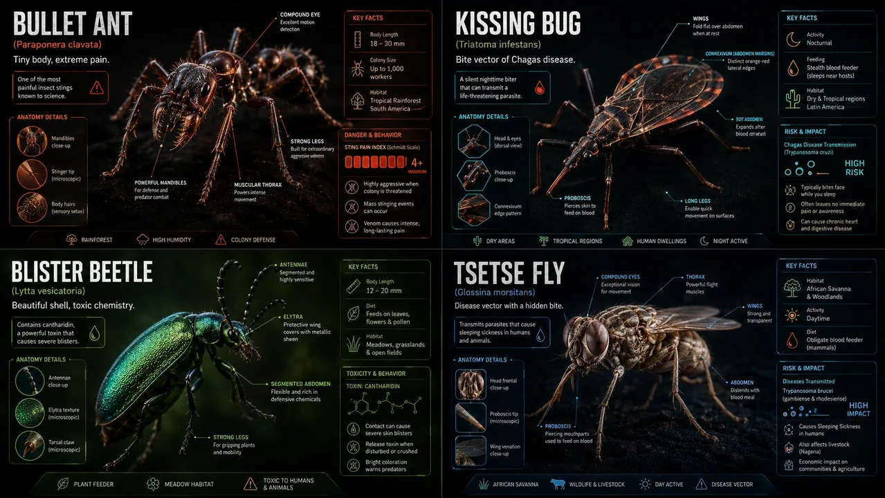现代超清宏观生物信息图昆虫