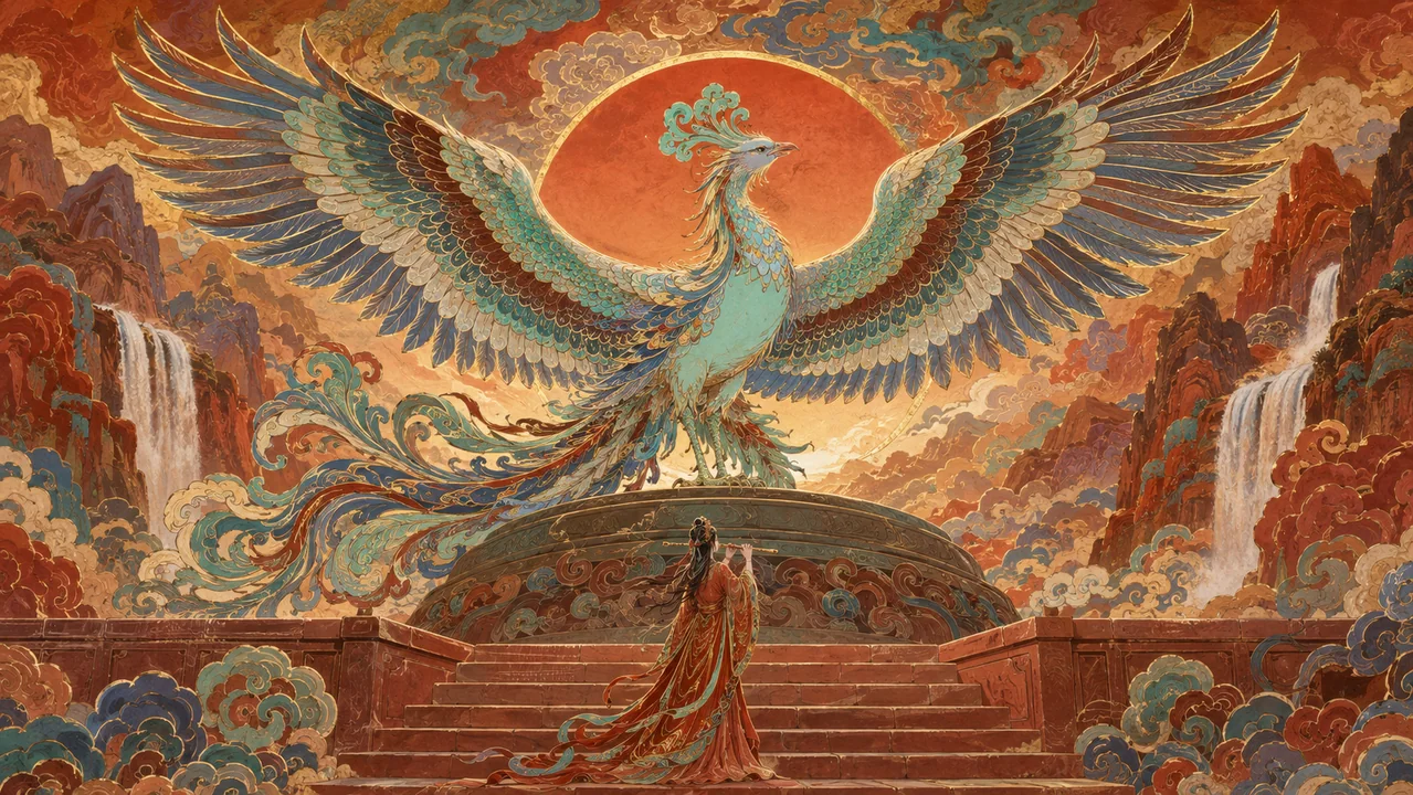 敦煌重彩：凤凰于丹霞日宫之觉醒