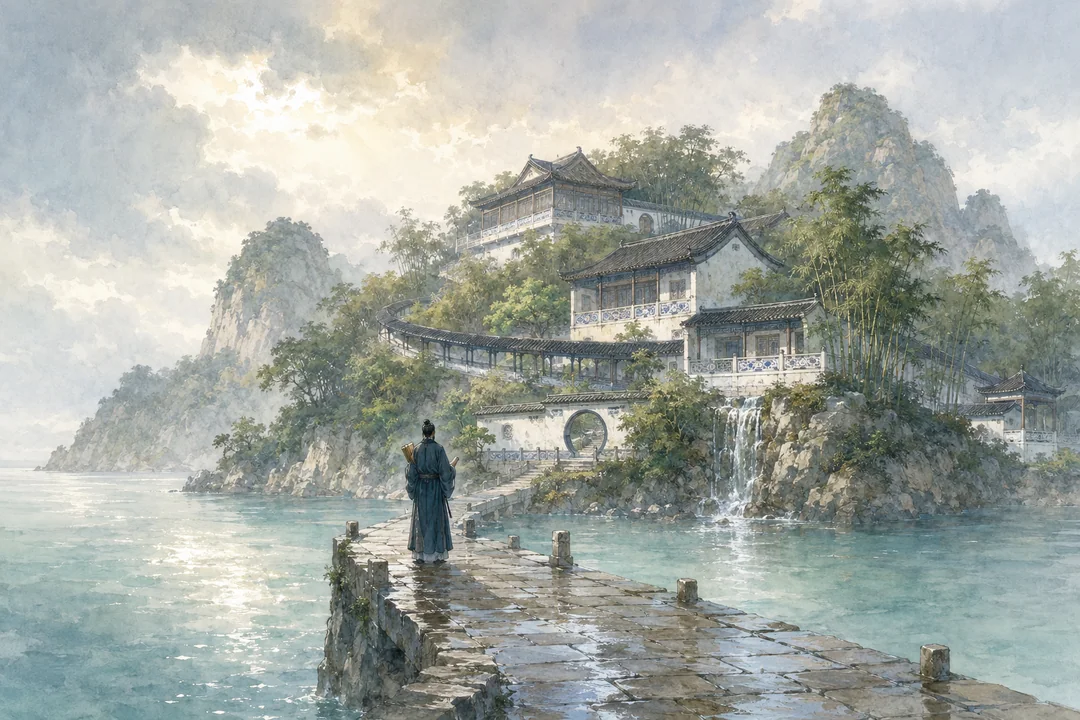 宋韵遗风春雨初歇海上仙山书院