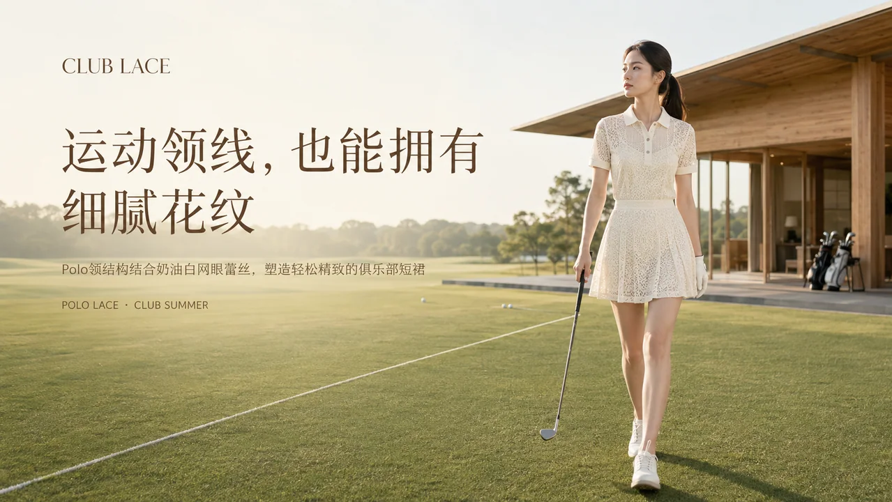 奶油蕾丝Polo裙夏日俱乐部品牌视觉