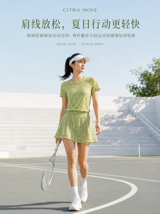 青柠运动蕾丝裙新品发布品牌海报