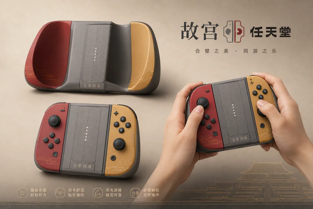 故宫联名任天堂Switch2手柄充电握把方案