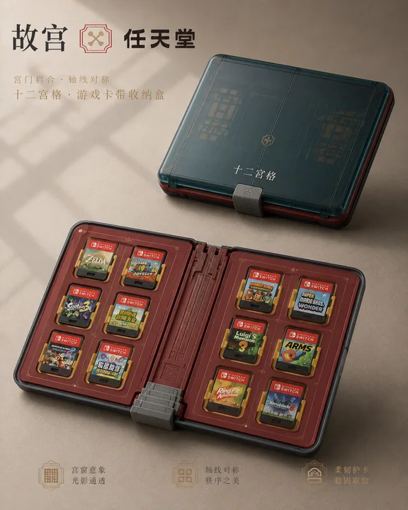 故宫联名任天堂十二宫格游戏卡盒