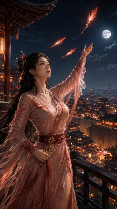 唐风幻想丹凤城巡夜使火羽红裳女修