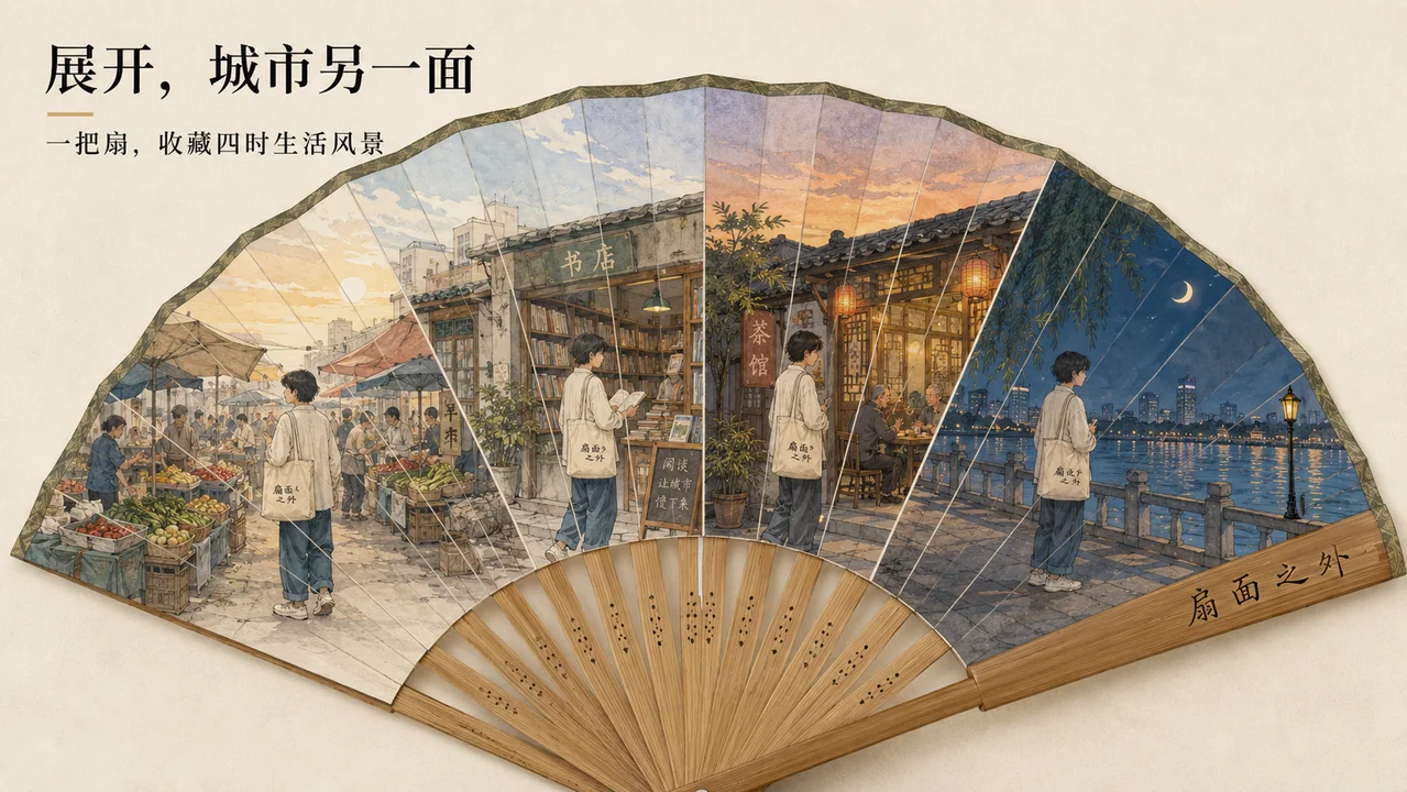 扇面长卷:折扇里的城市叙事与四时生活