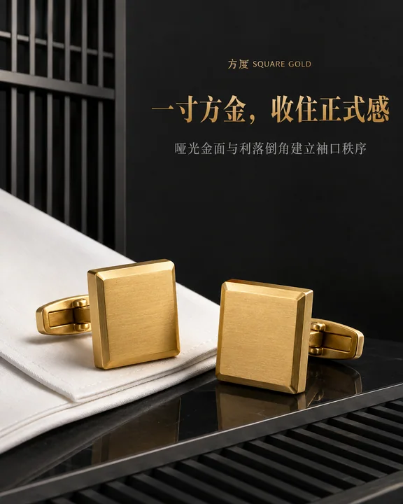 建筑秩序下的方度：哑光金袖扣品牌视觉大片