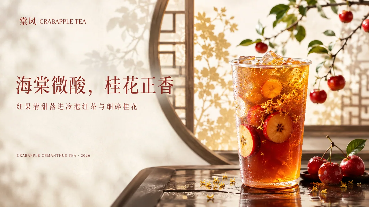 宋韵雅致海棠桂花冰茶品牌视觉大片
